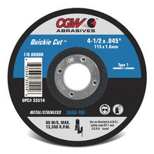 CGW Abrasives 35517 - Quickie Cut Reinforced Cut-Off Wheels, Type 1