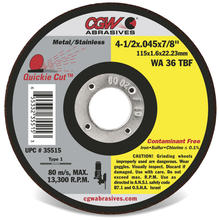 CGW Abrasives 45156 - Contaminant-Free Cut-Off Wheels