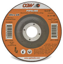 CGW Abrasives 45202 - Pipeline 1/8" Depressed Center Grinding Wheels - Zirconia