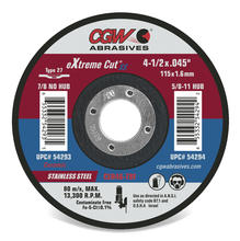 CGW Abrasives 54296 - eXtreme Cut SS Ceramic Cutting Wheels