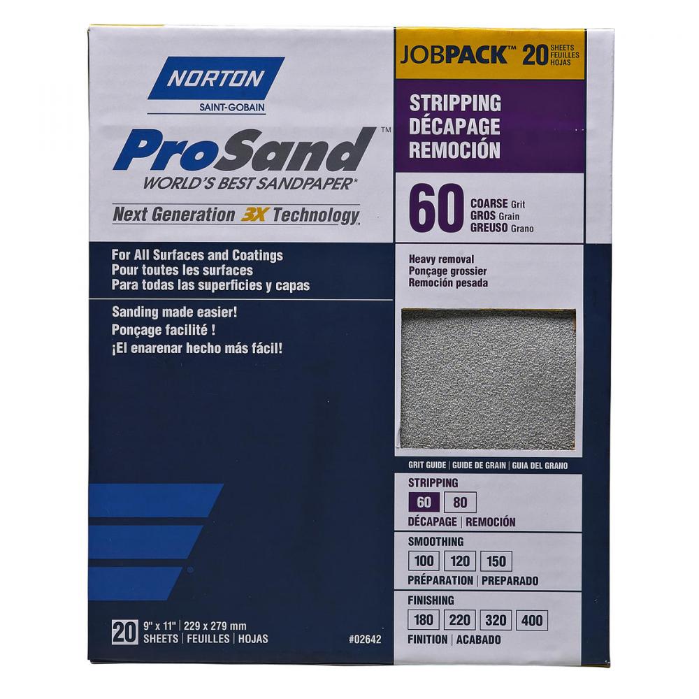 9 x 11 In. ProSand Paper Sheet P60 Grit A259PS AO