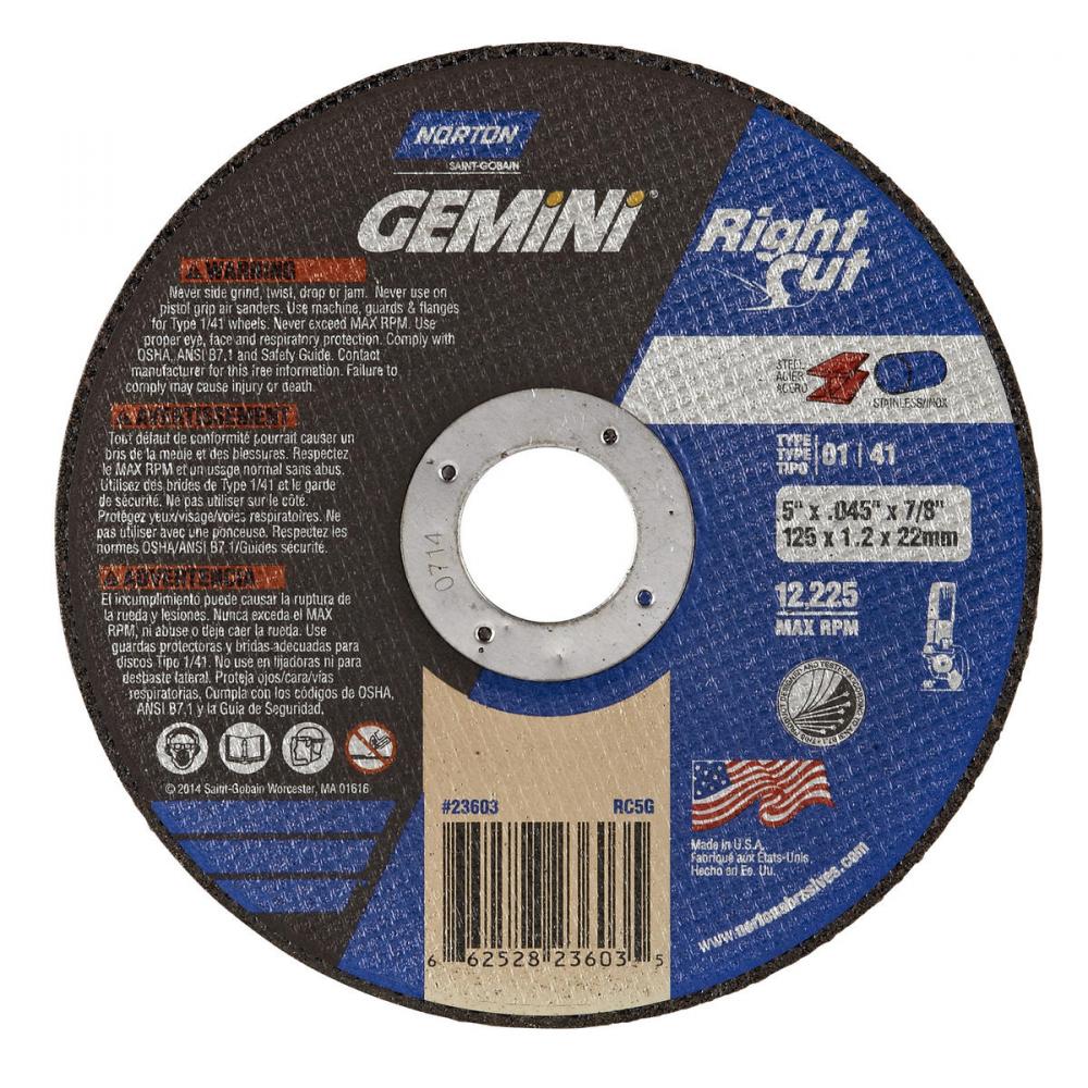 5 x .045 x 7/8 In. Gemini RightCut Cut-Off Wheel 36 Q T01/41