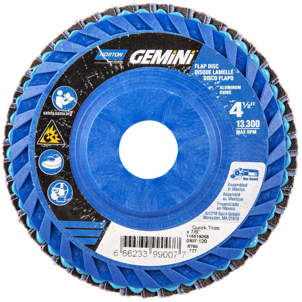 4-1/2 x 7/8 In. Gemini Plastic Flat Flap Disc T27 P120 Grit R766 ZA