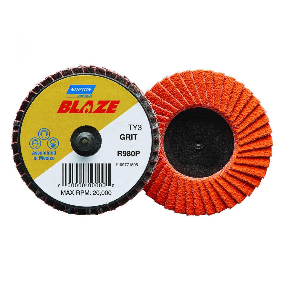 3 In. Blaze Plastic Flat Mini Flap Disc Type III T27 120 Grit R980P CA