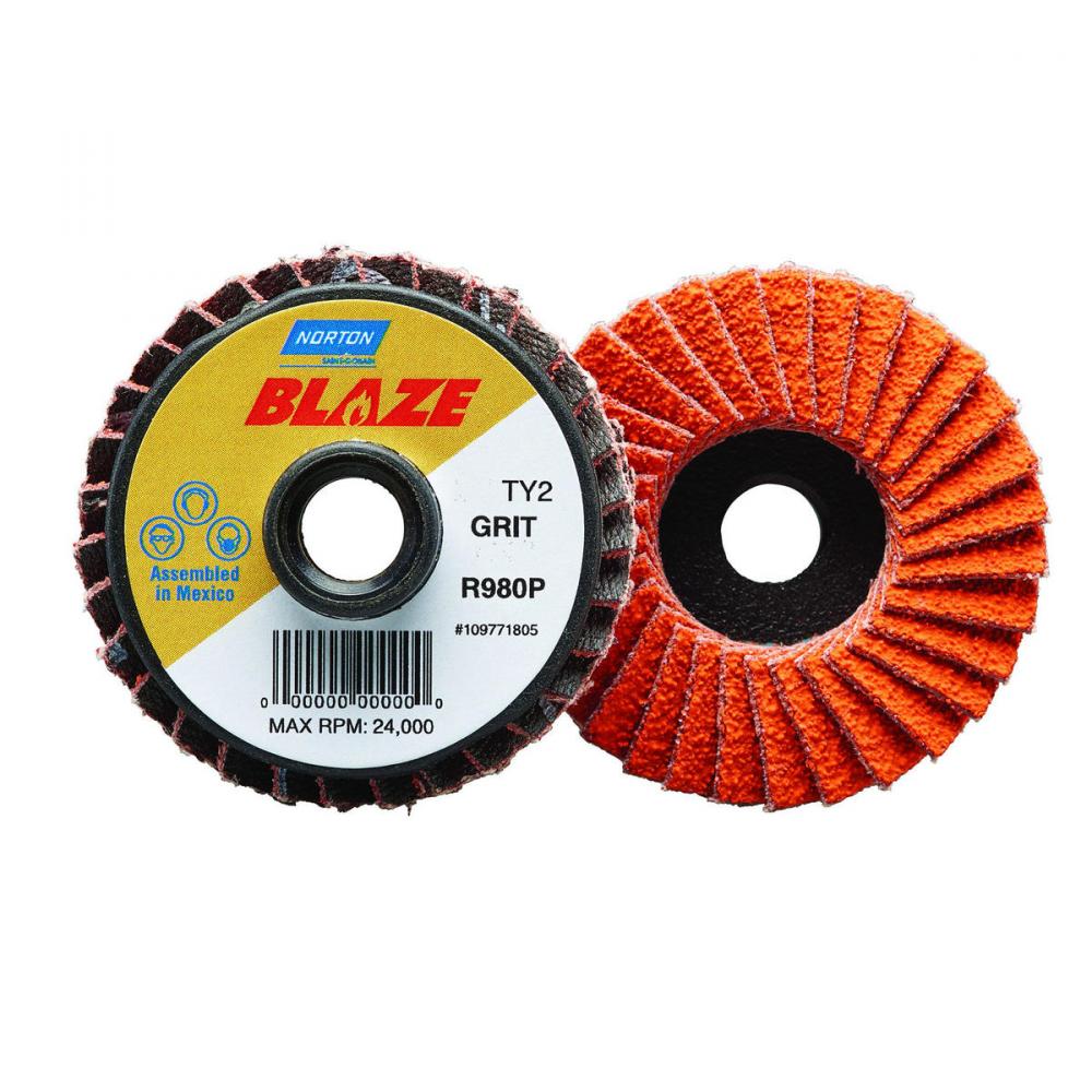 3 In. Blaze Plastic Flat Mini Flap Disc Type II T27 80 Grit R980P