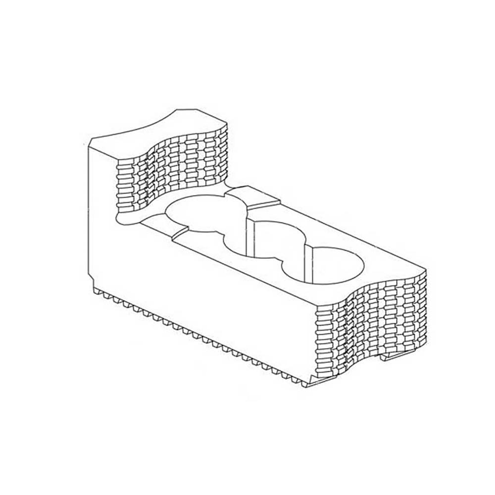 610-800mm Hard Top Jaws With Inch Serration (Set Of 3)