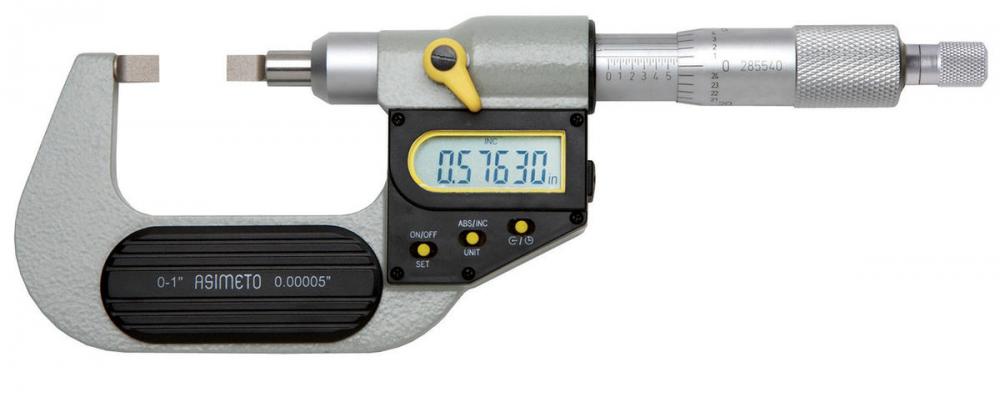 3-4&#34;/75-100mm x 0.00005&#34;/0.001mm Style A Asimeto Digital Blade Micrometer