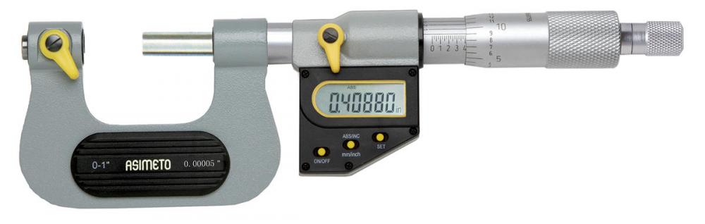 1-2&#34;/25-50mm x 0.00005&#34;/0.001mm Ratchet Thimble Asimeto Digital Screw Thread Micrometer