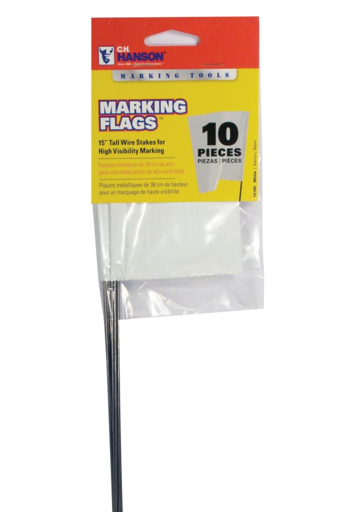 10-15-inch White Marking Flags