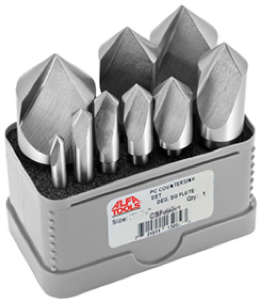 9PC SET 60 degree SG FLUTE COUNTERSINK 3/16-1&#34;